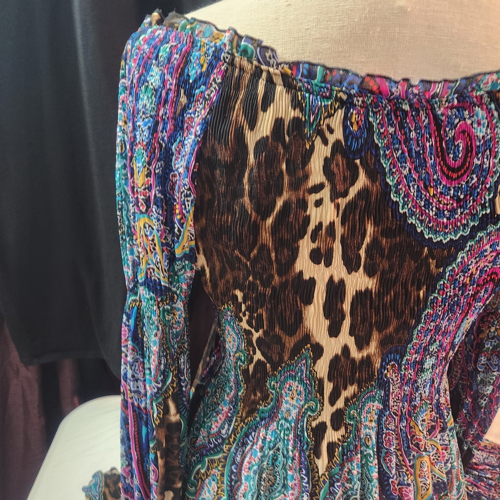 Sunny Leigh Multicolor Paisley and Leopard Blouse - Picture 10 of 14